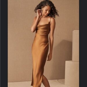 Cali Satin Charmeuse Midi Dress
Style No. 59747386
Color: Rust
Size: 2